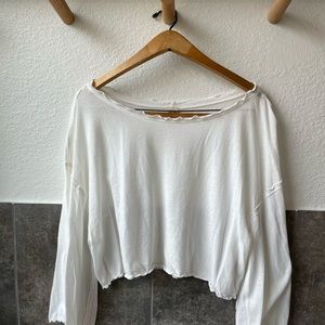 We The Free People Lightweight Bohemian White Flowy Top | sz Small | EUC